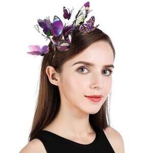 Peacock Feather Fascinator Hair Clip Headband 1920s Costume Flapper 5993